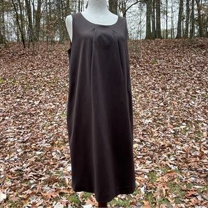 Lands End Dark Brown Jumper Dress Size 8